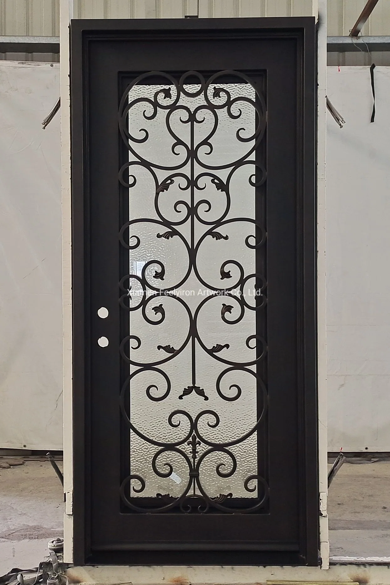 Diseño personalizado único de estilo popular de la bisagra interior delantera de la puerta de hierro forjado.