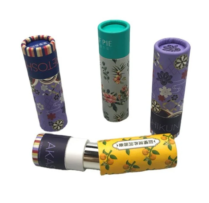 Portable Sealed Cosmetics Round Paper Tube Laminated Color Printing Mini Lipstick Gift Paper Cans