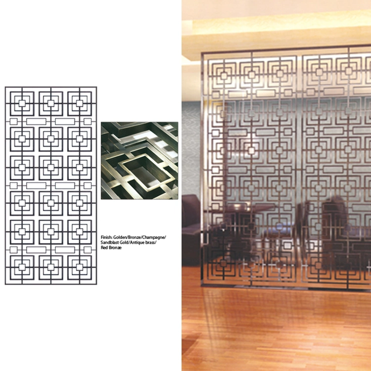 Colored Titanium Stainless Steel Screen Partition for Restaurant Deco