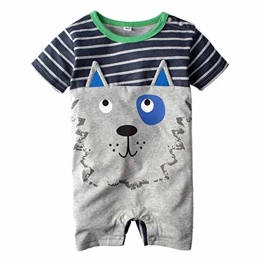 Kids Baby Boys' 1 Piece Product Apparel Graphic Print Short Sleeve Romper Jumpsuit Wear