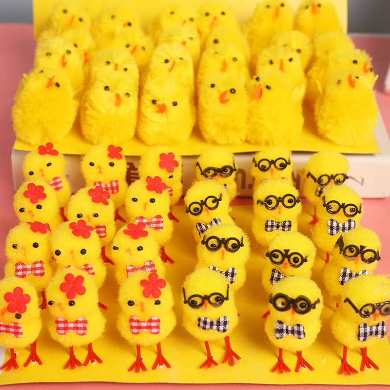 Ornamento De la Pascua de peluche Mini amarillo Pollo poco pollo amarillo pollo de simulación Kindergarten Educación Temprana Handmade DIY