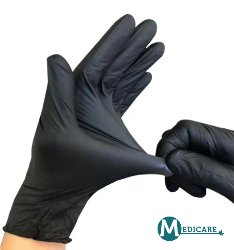 Gants jetables en nitrile gants en nitrile noir