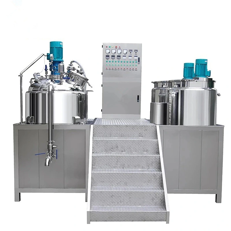 1000 Liter Cosmetics Daily Care Products Agitator Mixing Tank System with Bottom Homogenizer Industrial Vacuum Homogenizing Emulsifier Blender Kettle