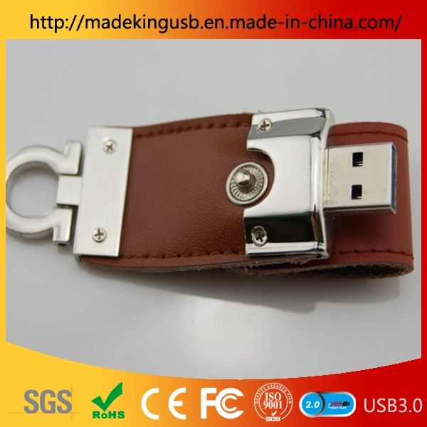 Full Capacity Leather USB Flash Pen Drive for Customized Logo