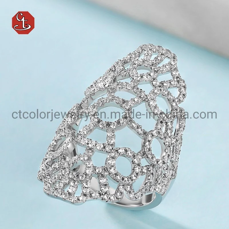 Fashion Jewelry Twist Style Rope Designs 925 Sterling Silver CZ Rings Jewelry