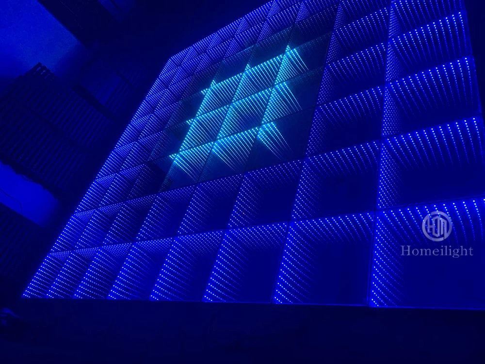 Беспроводной 3D зеркальный пол с танцем 12X12FT с магнитом Lighted Up Infinity Танцевальные панели