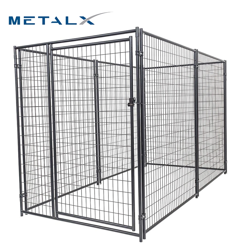 Small Steel Dog Kennel with Galvanized Steel Fence Outside Heavy Duty 5 Glass Door