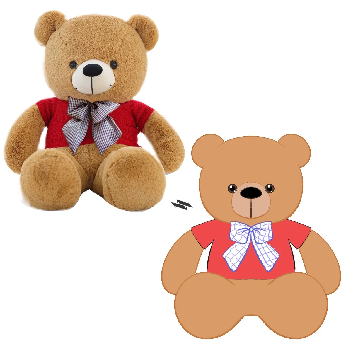 Bonitinha recheadas Brinquedos Urso Teddy Bear Plushie personalizado com uma T-shirt