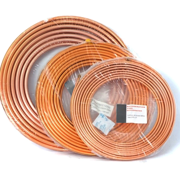 Wholesale Stock C11000 C12200 1/4 3/8 1/2 5/8 3/4 Inch 15m Per Roll Insulated Air Conditioning Use Refrigeration Pancake Straight AC Copper Tube Pipe Price