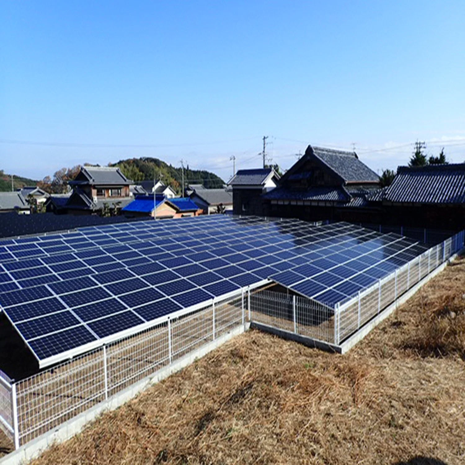 White Galvanized Metal Solar Farm Security Fence for Solar Plant Protection