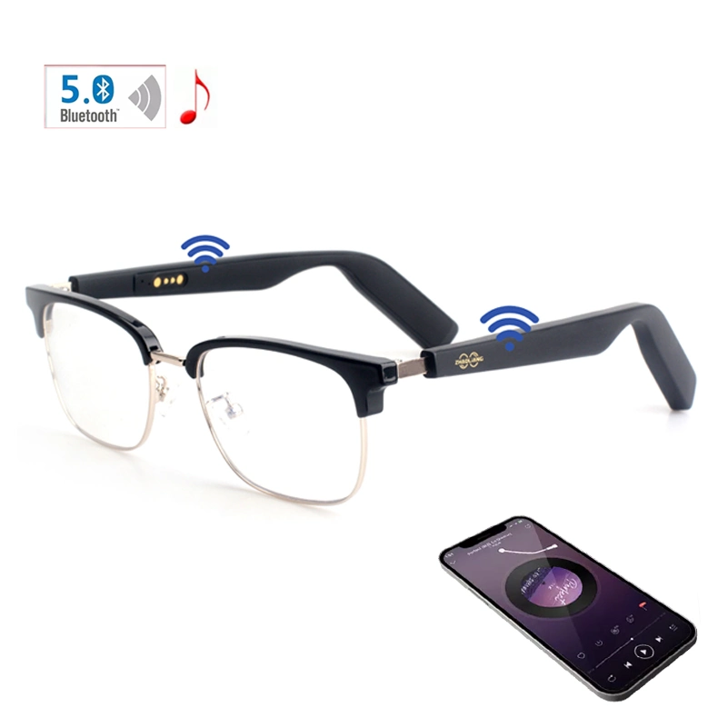 2023 New Products Fashion Trendy Music Call Sunglasses Removable Metal Frame Bluetooth Smart Eyeglasses Rechargeable 2024