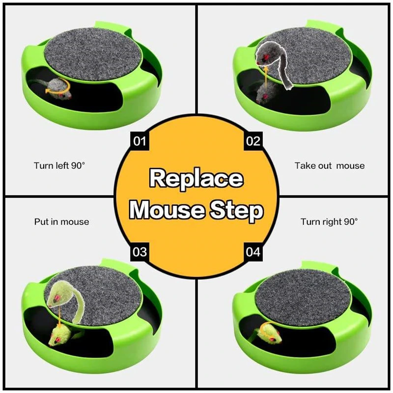 Happy Wheel Cat Toy Food Dispensing Toy Turntable Toy Relieve Anxiety Improve Intelligence Pet Toy Pet Product Pet Supplies Multiple Interactive Cat Sticks