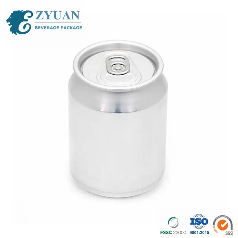 250ml Stubby Food Grade leer Blank Custom Printed Soda Aluminium Kann