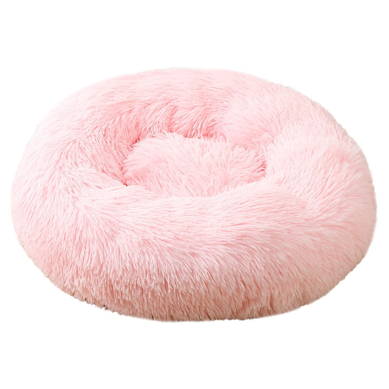 2023 New Round Plush Winter Warm Pet Supplies Cat and Dog Bed