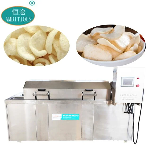 Small Continuous Chips Shrimp Slices Prawn Cracker Frying Machine Fryer