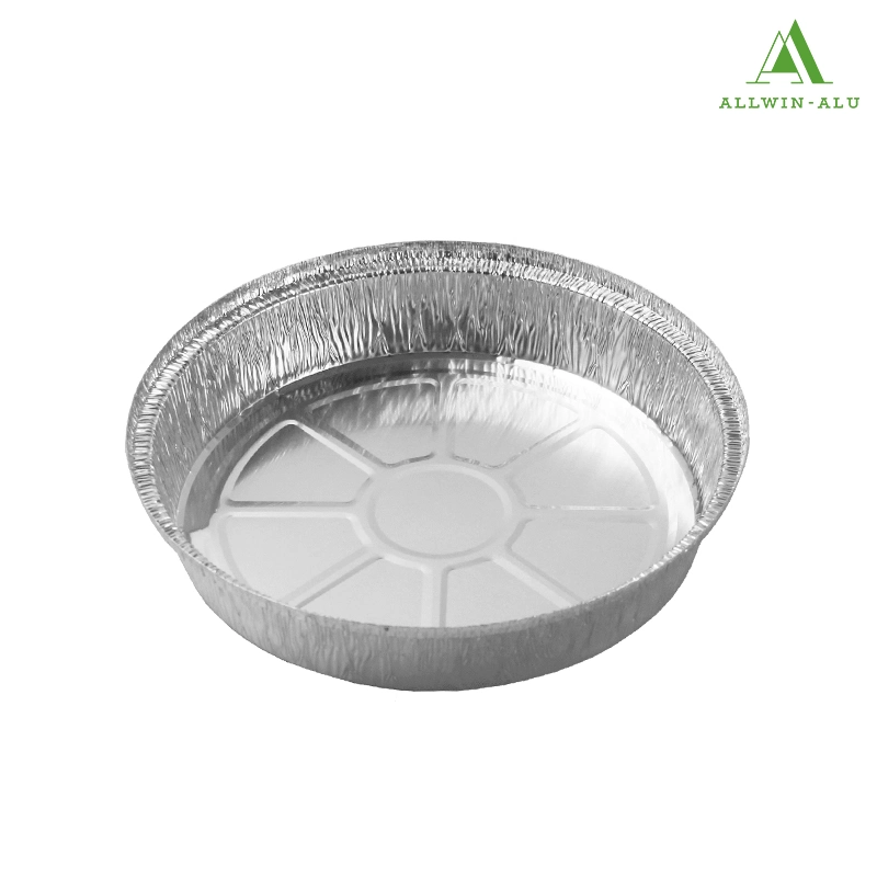 Desechables envases de alimentos de la lámina de aluminio redondo de 9" de alimentos bandejas para hornear pan/contenedor de papel de aluminio con tapas