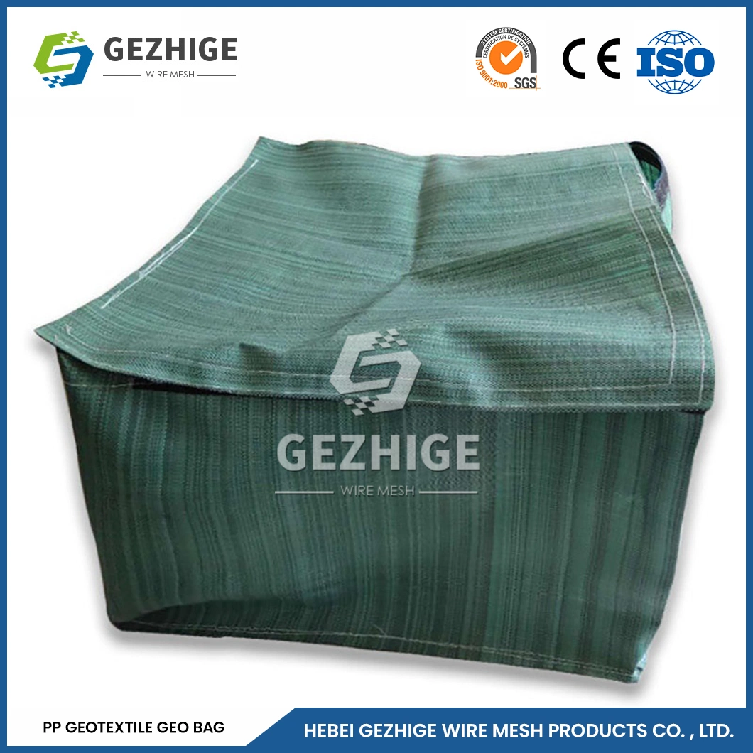 Gezhige 2.0-4,0mm espessura do fio PVC revestido / galvanizado Hexagonal Gabion malha de arame Malha de arame de fábrica GABions entrançados China erosão de solo de PP não tóxica Saco de controlo