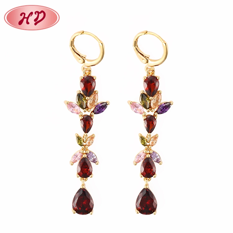 Plaqué or Bijoux de mode petite goutte Earrings avec claire pour les femmes de zircon cubique