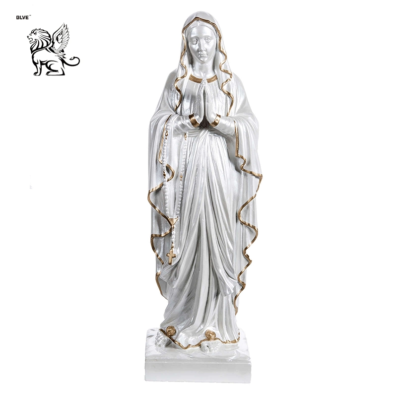 Перламутровый заводская цена золота украшения статуи Девы Марии в Лурде скульптура из стекловолокна Fsb-22