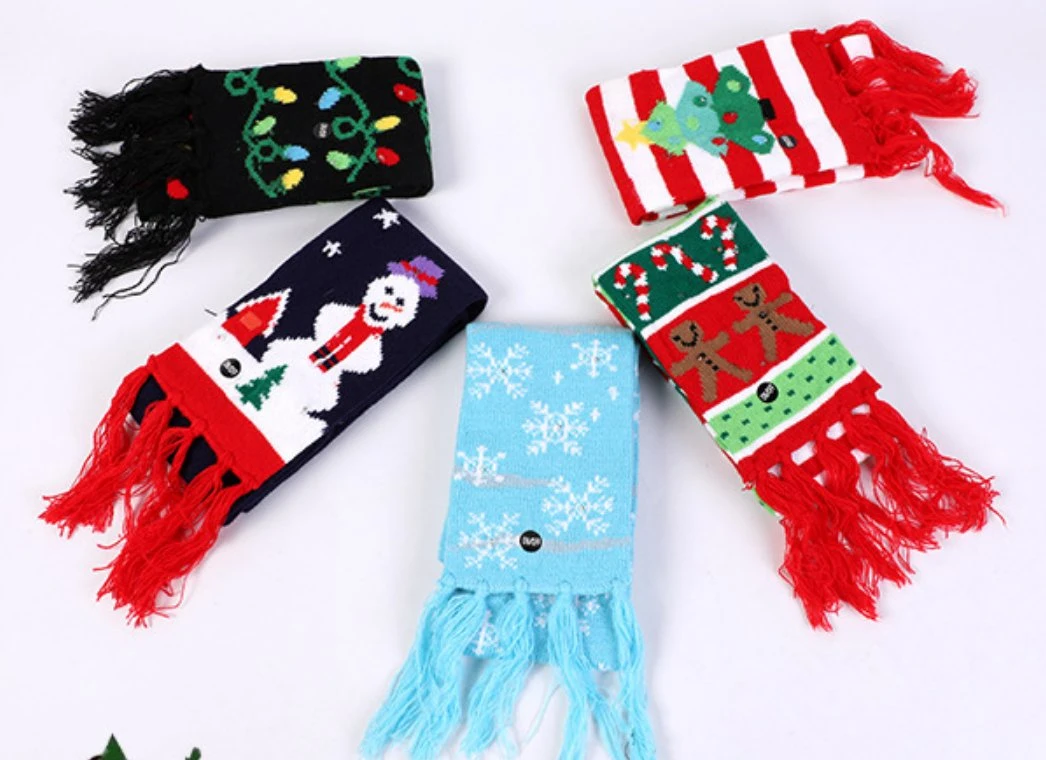 La conception personnalisée de vêtements chauds en hiver en acrylique épais Kids/enfant longue écharpe tricotés