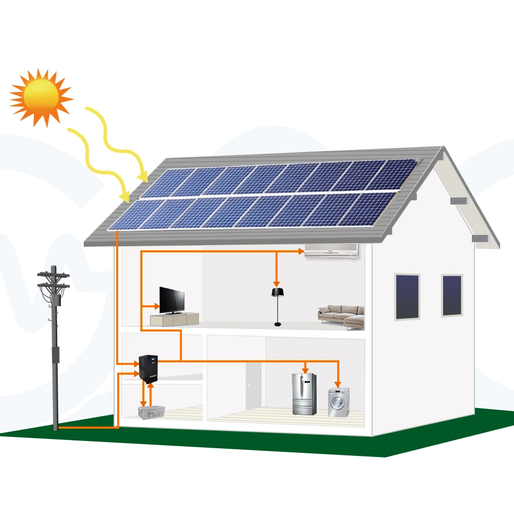 10kw a 15kw de energía solar portátil de 20kw de potencia Inicio Sistema Solar para iluminación del hogar y el teléfono cargando