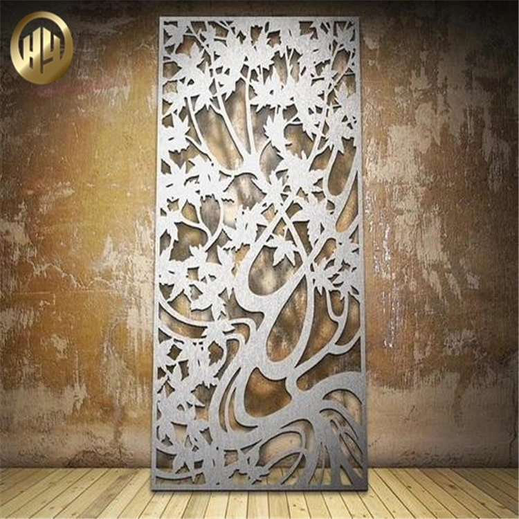 Metal Stainless Steel Wood Grain Partition Hotel Lobby Floor-to-Ceiling Metal Corten Screen