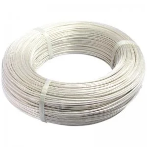 Heat Resistant 24AWG Single Thread Thinned Copper Silver PTFE Coated Stainless Steel Coaxial Wire Cables
