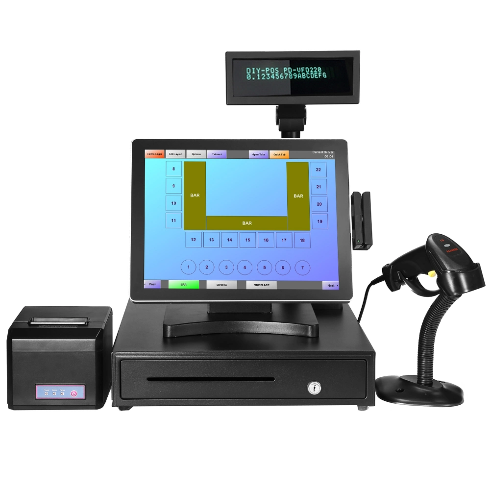 12 15 17 Inch Point of Sale POS Terminal/POS Displays/Touch Screen POS System Black for Business