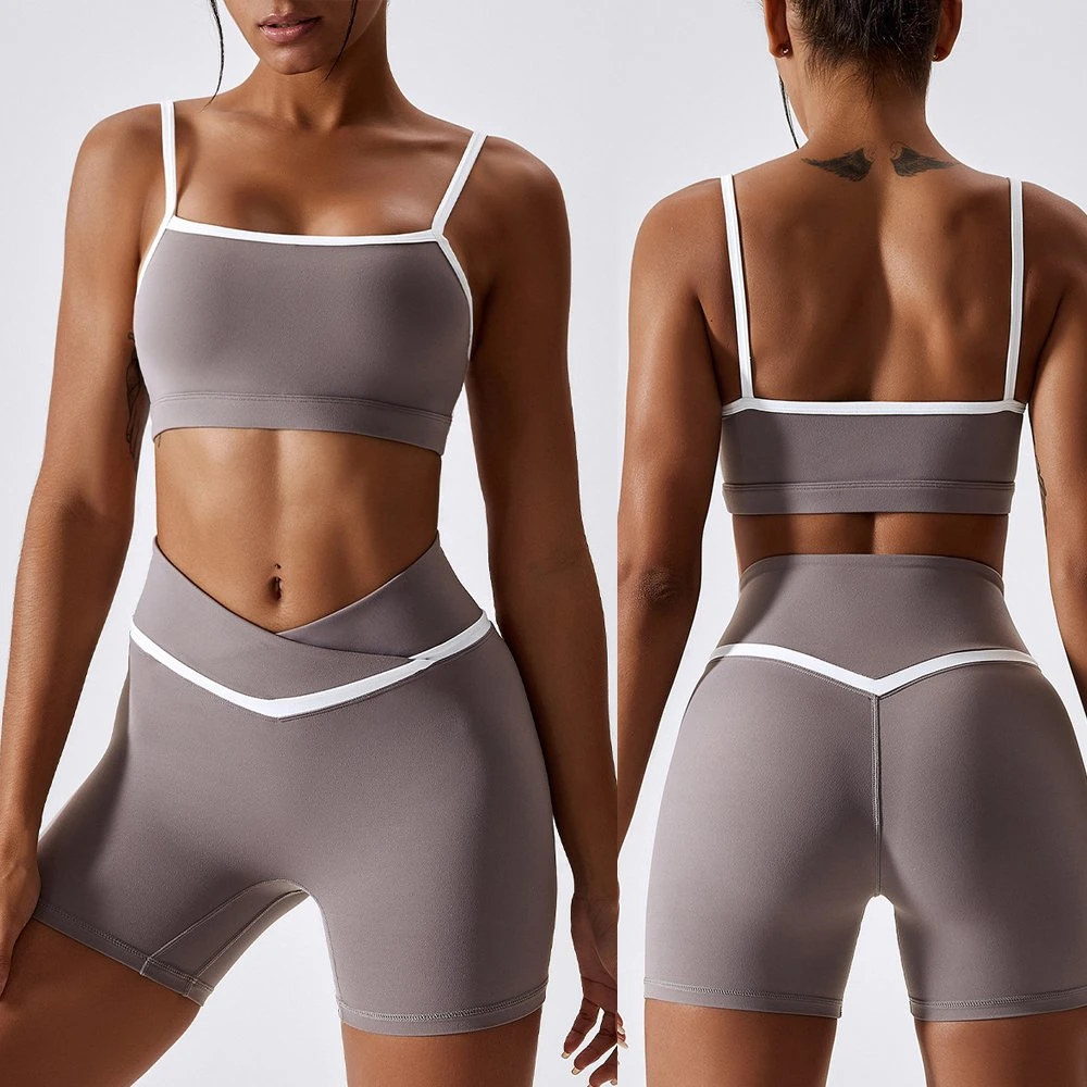 New Arrival Gym Strap Bra High Rise Waist Band Yoga Shorts Fashion Sports Wear for Women