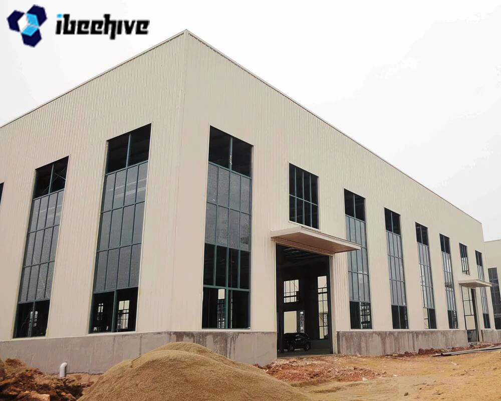 45m Large Span Light Pre-Engineered Prefab Steel Metal Storage Stock Room Warehouse Workshop Office