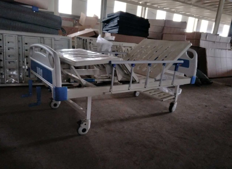 ABS Venta caliente de la junta de la cabeza de Manivela manual a dos cama de hospital para Clinc y en el Hospital