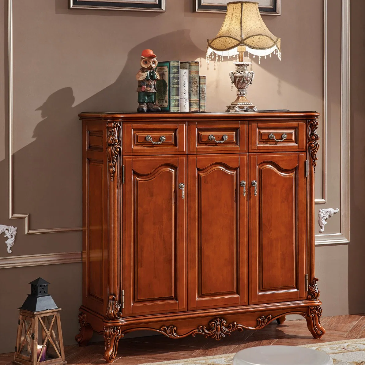 Solid Wood Shoe Cabinet in Optional Furniture Color for Home Furniture
