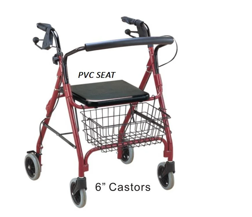 Folding Rehabilitation Therapy 2 in 1 Walker Rollator with Seat for The Elderly