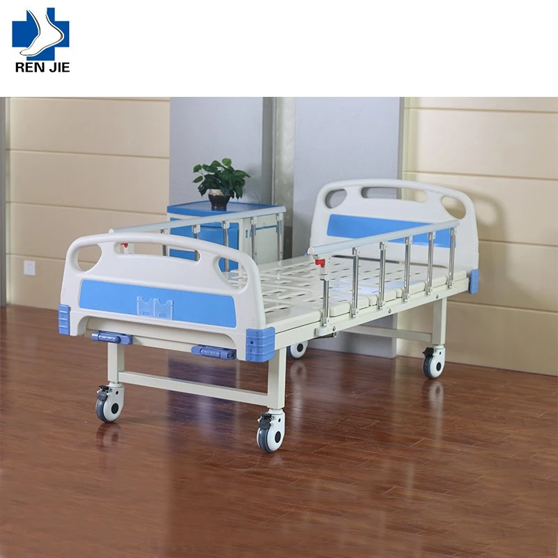 Aço inoxidável Hospital mobiliário Bed preço função única ajustável médico Manual Hospital Bed Economic