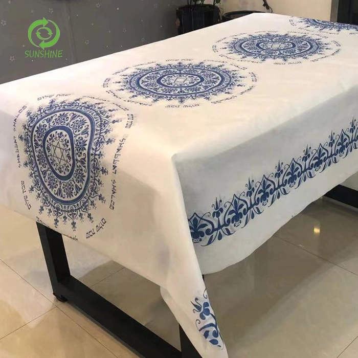 Impresso Spunbond Nonwoven Fabric toalhas de tecido de feltro Tovaglie polipropileno em rolos de toalhas de mesa TNT