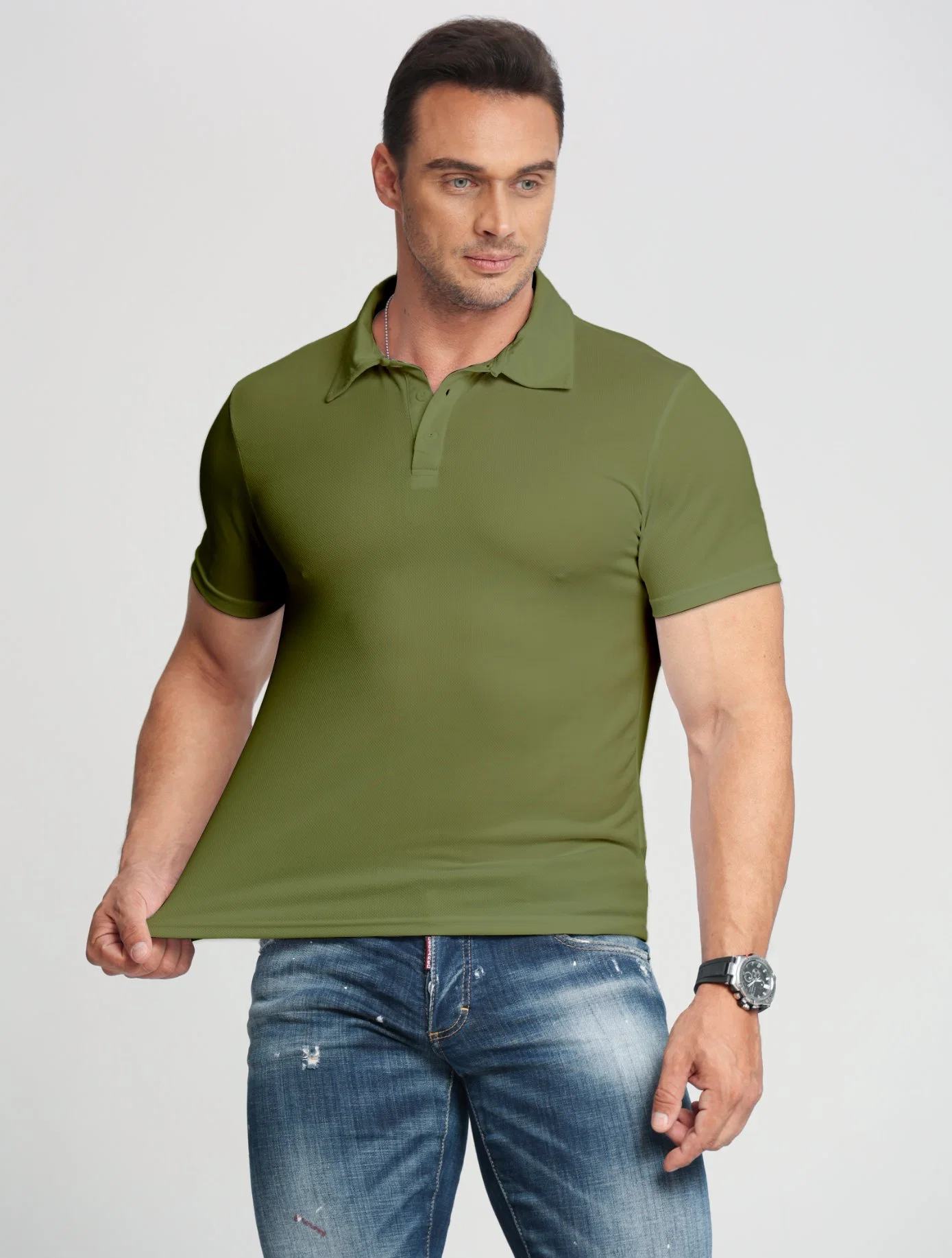 Stock Customize Polyester Popular Business Polo Shirt for Men Ready Made