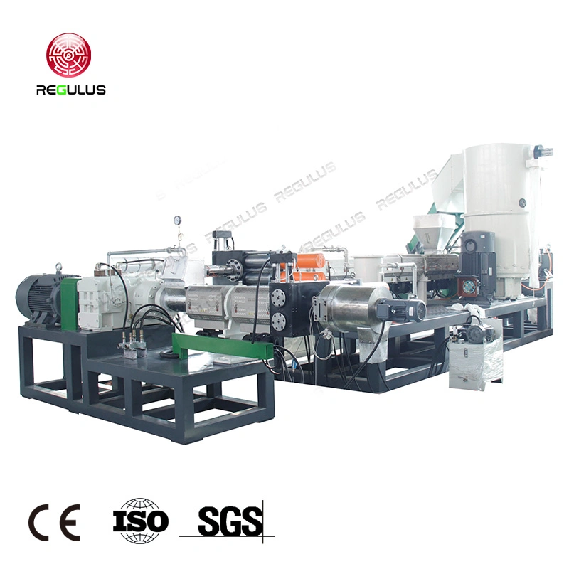 Plastic Scrap Recycling BOPP Pellet Pelletizing Machine Double-Stage Water-Ring Cutting Granulating Pelletizer