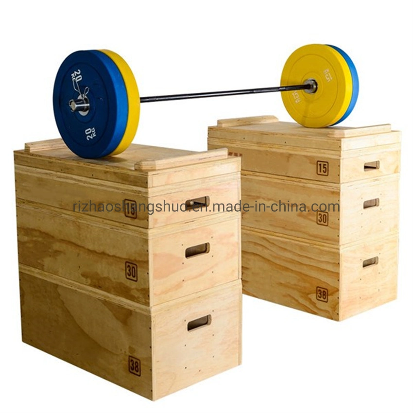 Caja Plyo Plyométrica Cajas de Salto de Fitness Sólidas Caja de Salto de Madera Barra de Pesas Caja Plyo de Madera Ajustable Plataforma de Levantamiento de Pesas Juego de Bloques de Jerk de Madera