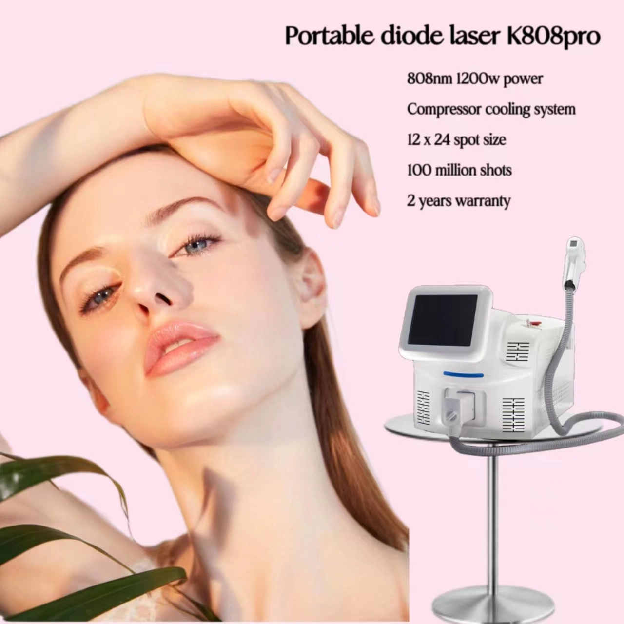 Portable 808nm Diode Laser Hair Removal Beauty Salon Equipment Big Touch Screen Easy to Operate