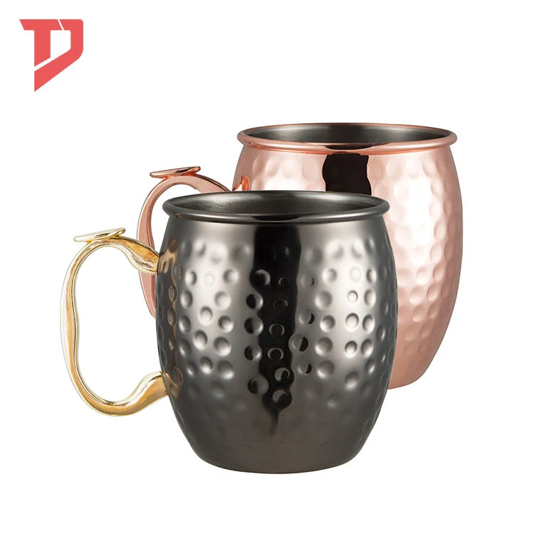 Custom Mug Printing Wholesale/Supplier Coffee Mugs Beer Drinking Mug Stainless Steel Hammer Copper Plated Moscow Mule Mug