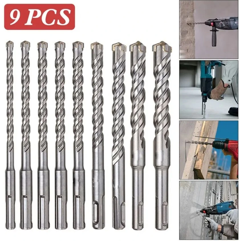 160mm Electric Hammer Drill Bits Cross Type Tungsten Steel Alloy SDS Plus Drill Bits for Masonry Concrete