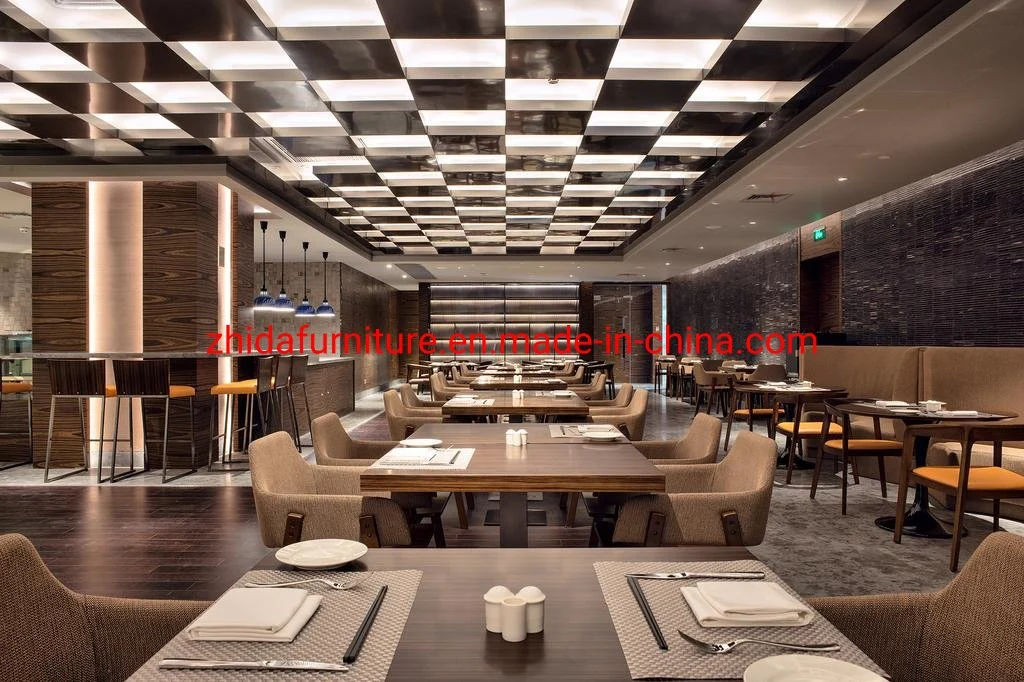 Luxury High Class Customized Foshan Factory Hotel Dining Restaurant Furniture Dining Table Chair Set