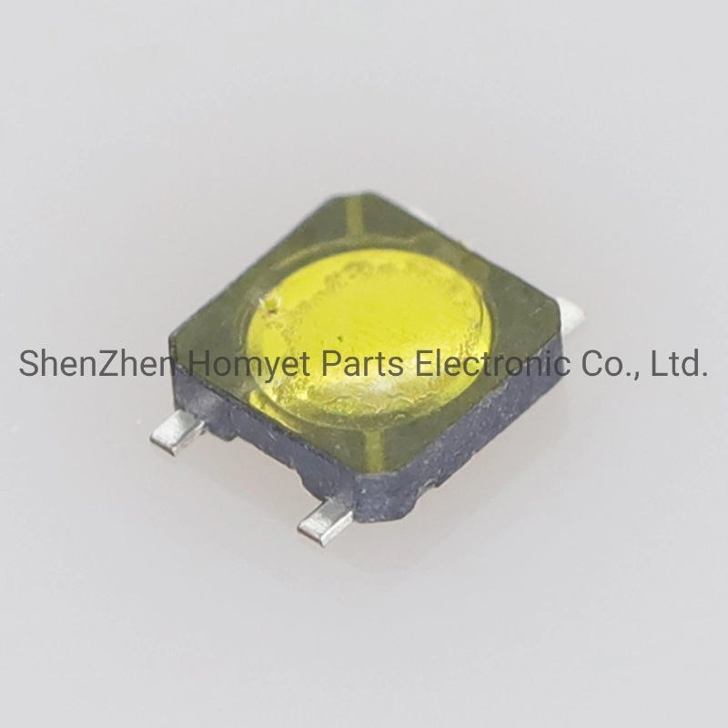 China Fabricante de interruptor de tacto pequeño y delgado 3,7 * 3,7 * 0,35 interruptor de llave de película, parche de 4 pines, interruptor de tacto de metal/interruptor de mini ultrafina con 0,6mm 4pin*2,6*3 SMD