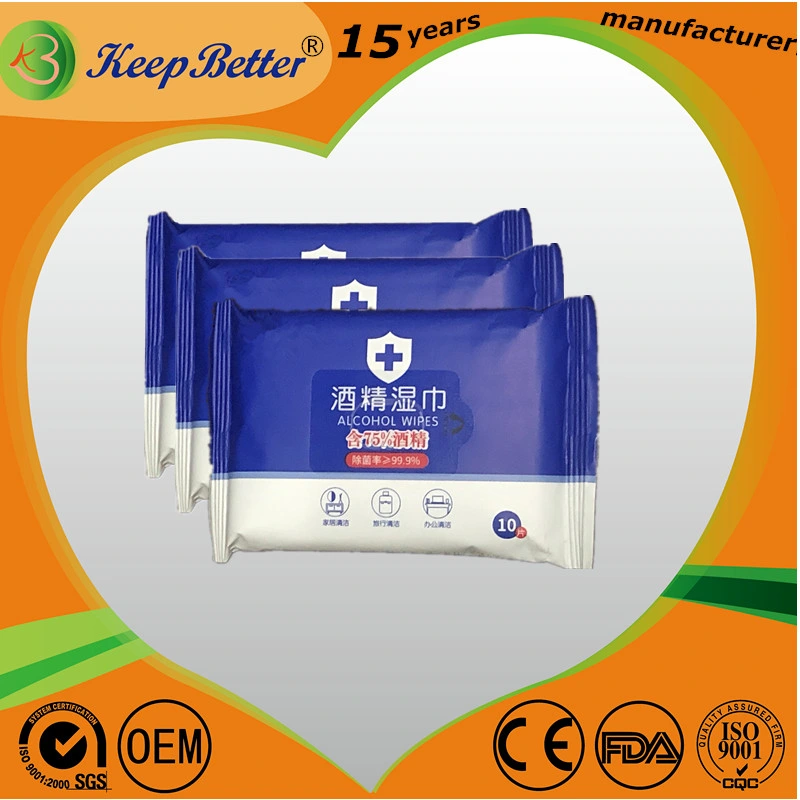 Factory Manufacture Hot Sale Alcohol Sanitizing Wet Wipes