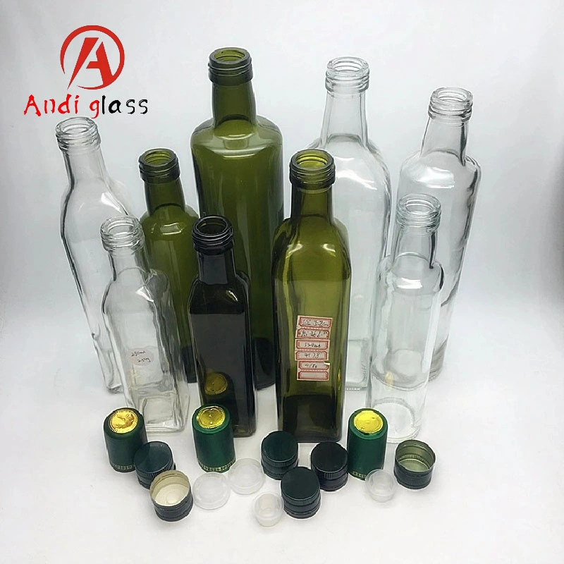 17 Oz Glass Dispenser 500ml Green Oil Vinegar Cruet with Pourers and Funnel Olive Oil Glass Bottles