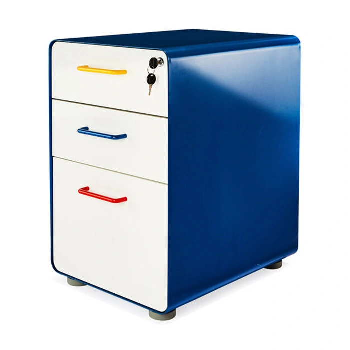 Office Furniture Equipment for A4 File Steel Metal Cabinet Moving Storage 3 Drawer Cabinet