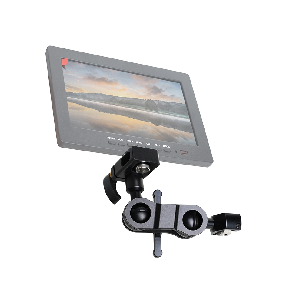 H029 15mm Tube Monitor Holder with Lock Button Non-Slip Foot Pad Removable Ball Head Bracket for Magic Arm Digital Camera