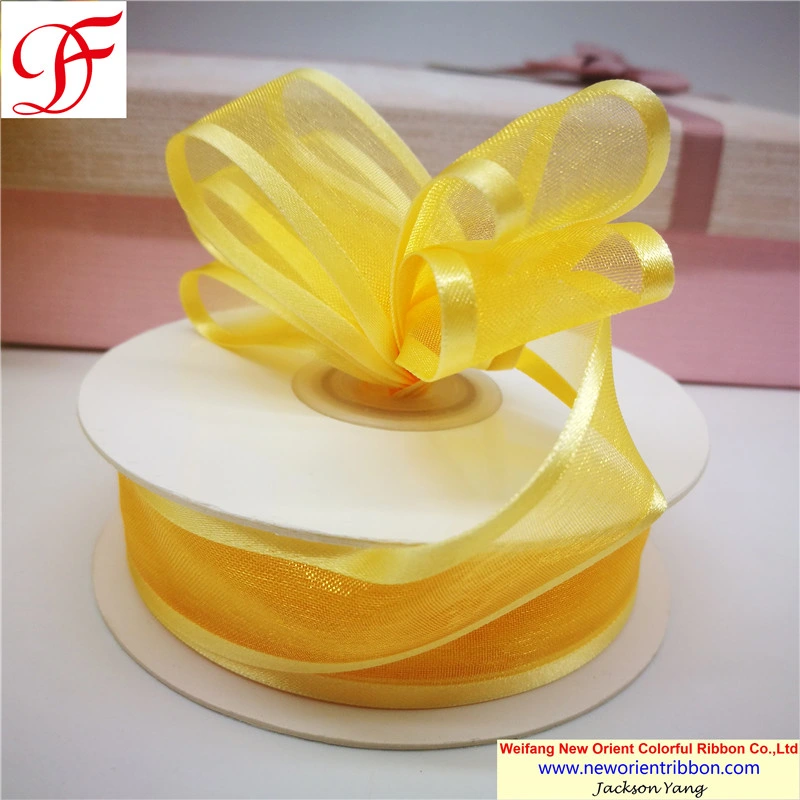 Export 100% Nylon Sheer Organza Ribbon with Satin Edges for Gifts/Wedding/Wrapping/Party Decoration/Christmas/Packing/Garment