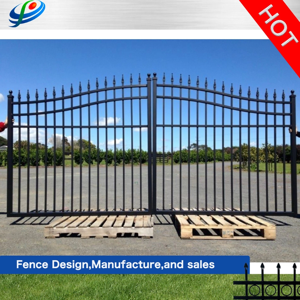 Customized Ornamental Security Wrought Iron Gates