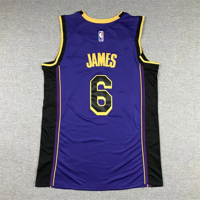 Dropshipping Top-Qualität Sport Jordan Basketball Trikot NBA Lakers 6 Ankündigung Purple Jordan Trikot